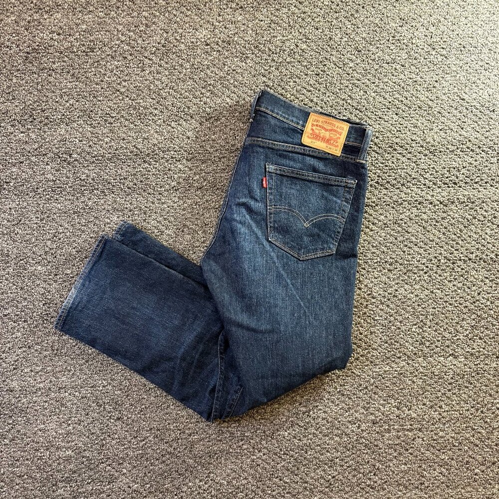 Levis 504 Jeans Mens 36x30 Blue Straight Denim Regular Fit Stretch Casual